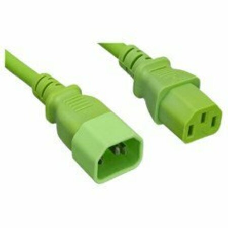 SWE-TECH 3C Computer / Monitor Power Extension Cord, Green, C13 to C14, 14AWG, 15 Amp, 3 foot FWT10W2-02203GN